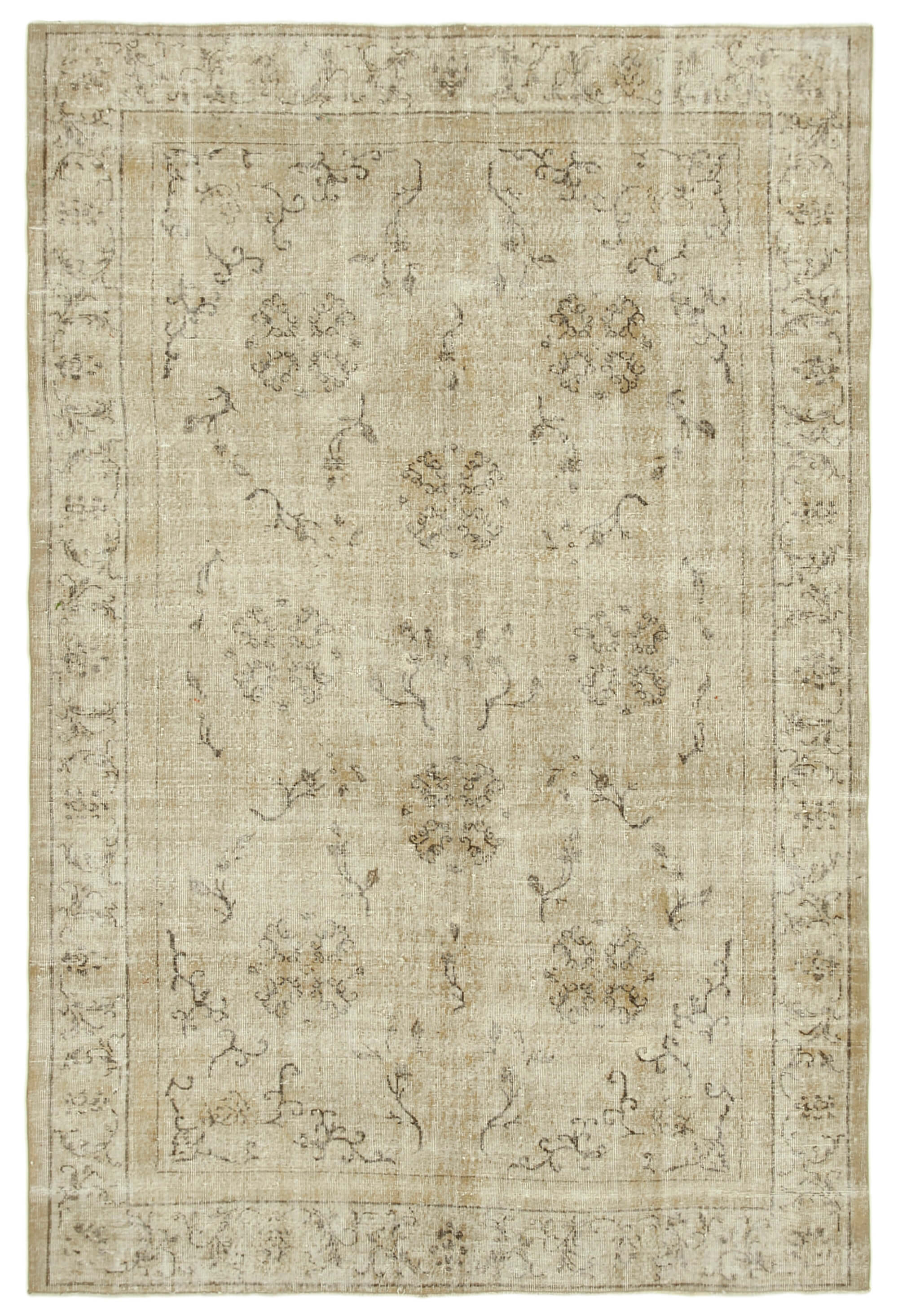 Handmade oriental beige rug 201 cm x 300 cm