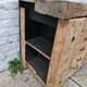 Old established a door and five drawers raw wood
