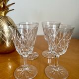 Set of 4 Harlequin glasses in crystal glass from Reims 1950