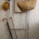 Vintage aluminum wall coat rack.