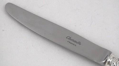 Christofle Marly, 8 dessert knives, for dessert and cheese, silver-plated metal, 19.5cm.