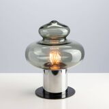 Space age chrome and glass table lamp