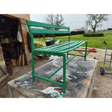 Banc des années 50 en fer et bois