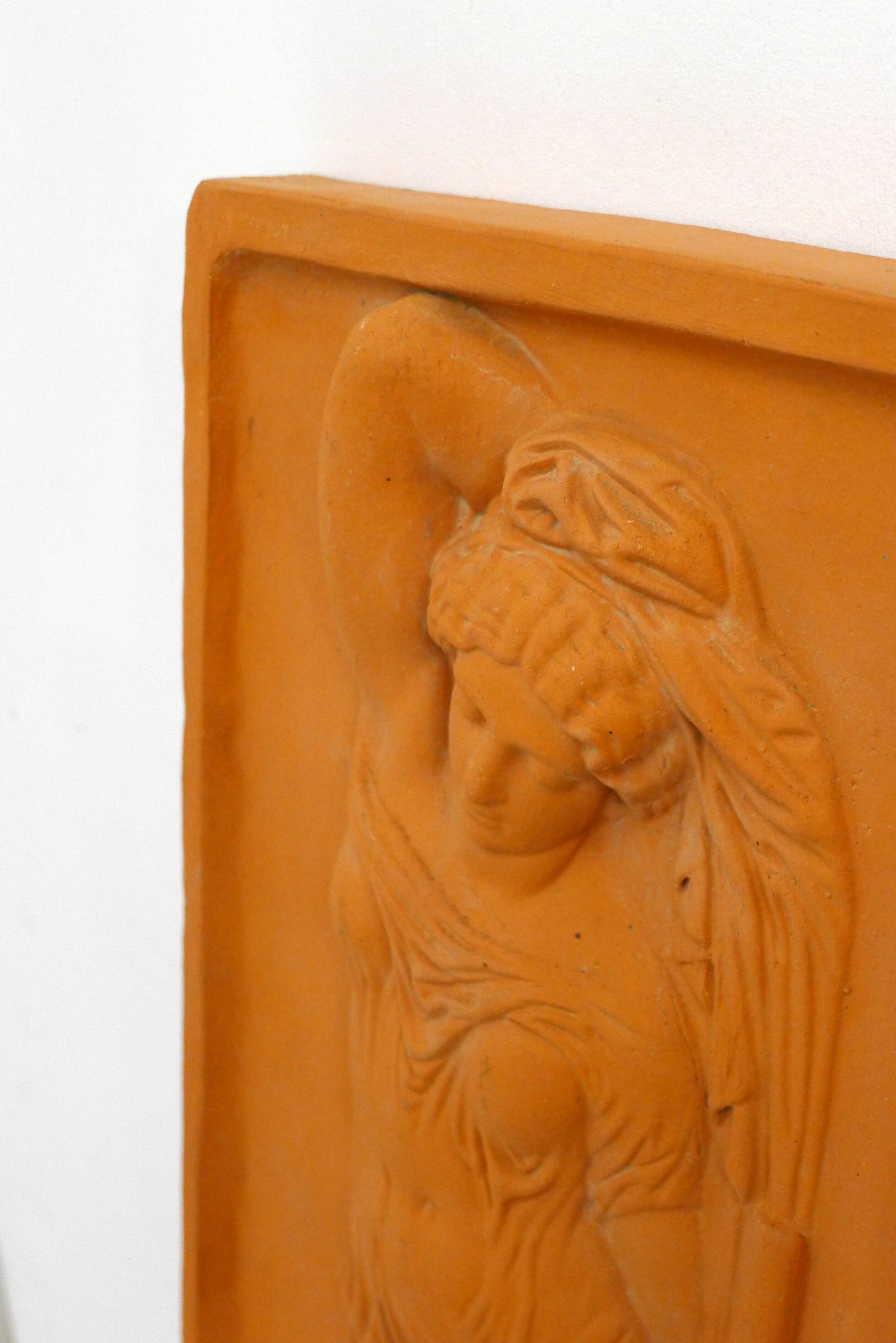 Wall plaque Woman bather, terracotta bas-relief