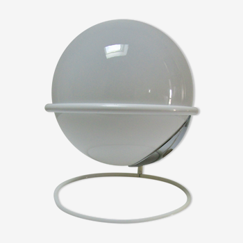 Opal globe lamp on metal circles 80s
