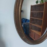 Vintage oval gilded wood mirror