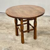 Old round solid wood coffee table
