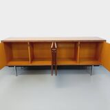 Vintage modernist enfilade in rosewood and chrome metal from the 60s and 70s.