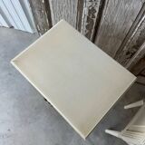 Pair of Louis XVI style bedside tables in white lacquered wood