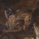Peinture italienne antique d'une scène de chasse au cerf du XVIIIe siècle