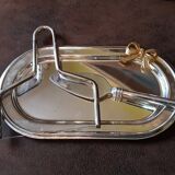 Set of 2 old metal butter dishes