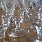 7 vintage footed aperitif glasses