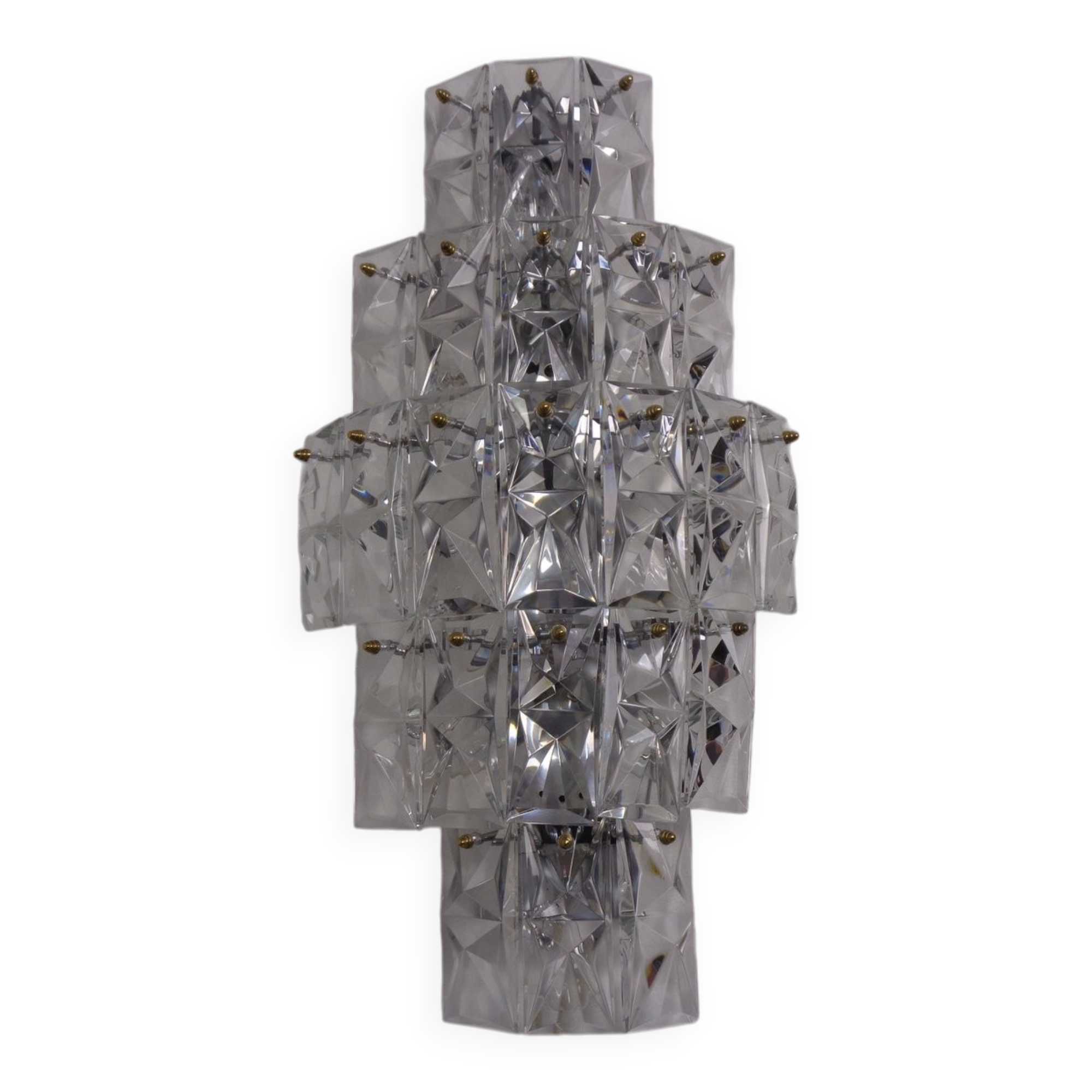 Large crystal glass flush mount from Kinkeldey, Germany, 1970s.