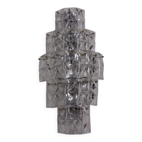Large Crystal Glass Flush Mount from Kinkeldey, Germany, 1970s