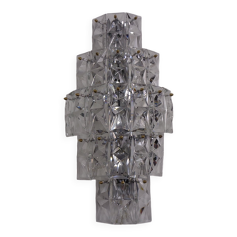 Large crystal glass flush mount from Kinkeldey, Germany, 1970s.