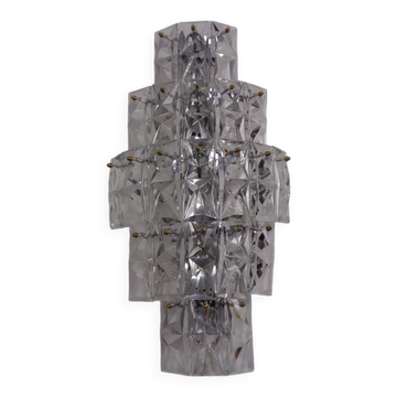 Large crystal glass flush mount from Kinkeldey, Germany, 1970s.