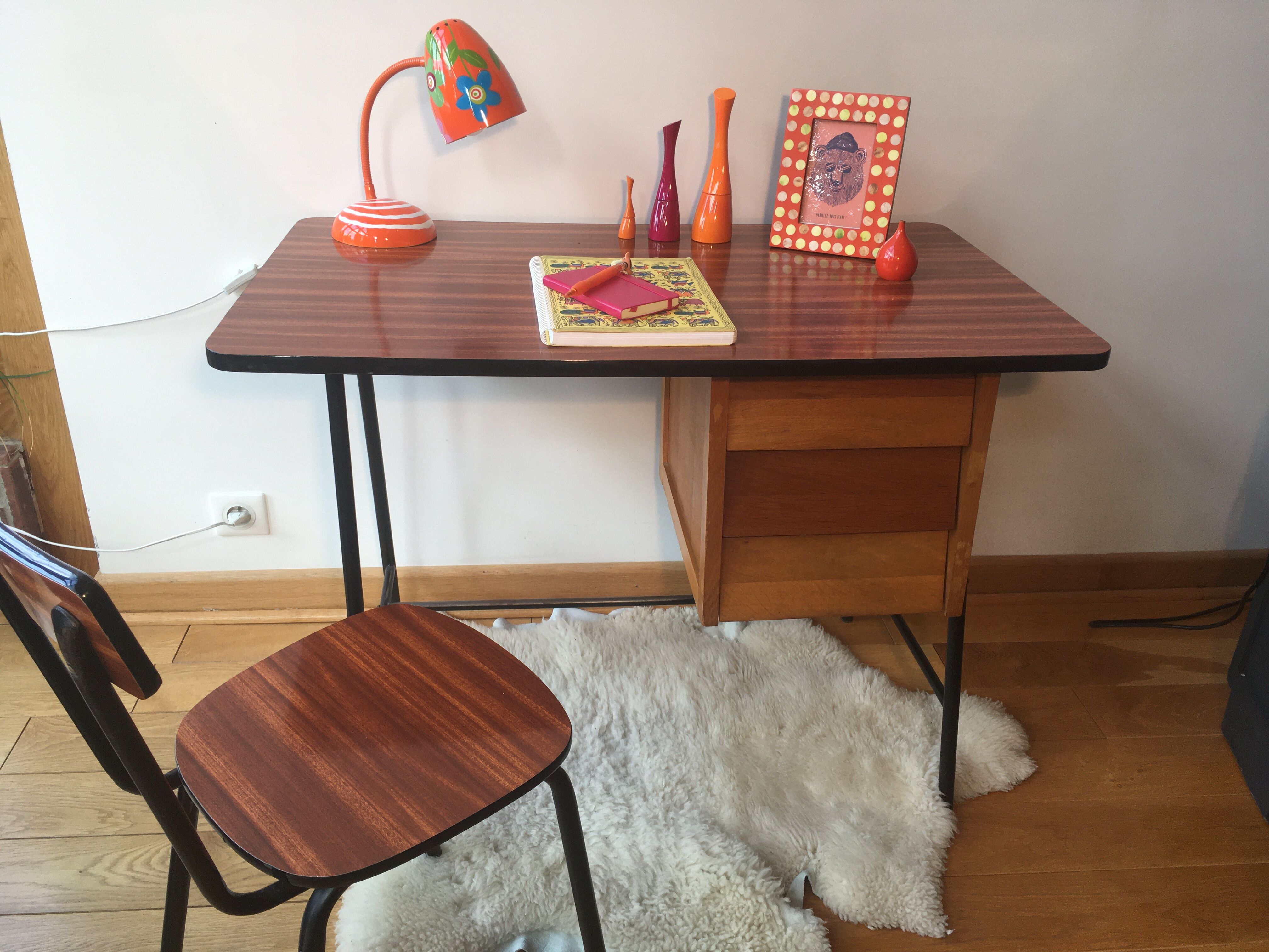 Formica desk and chair