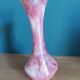 Vase blown glass jar variegated pink soliflore