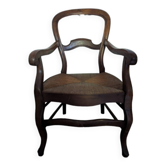Fauteuil en paille louis philippe