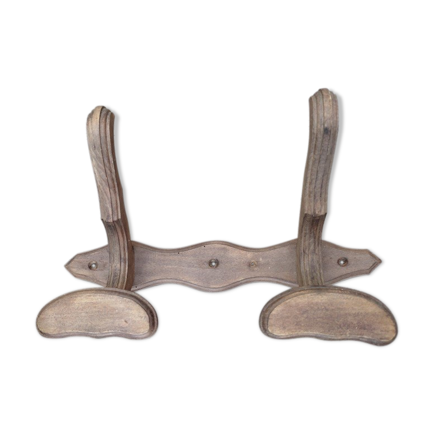 Coat rack patinated wood 2 hooks old dp 0722106