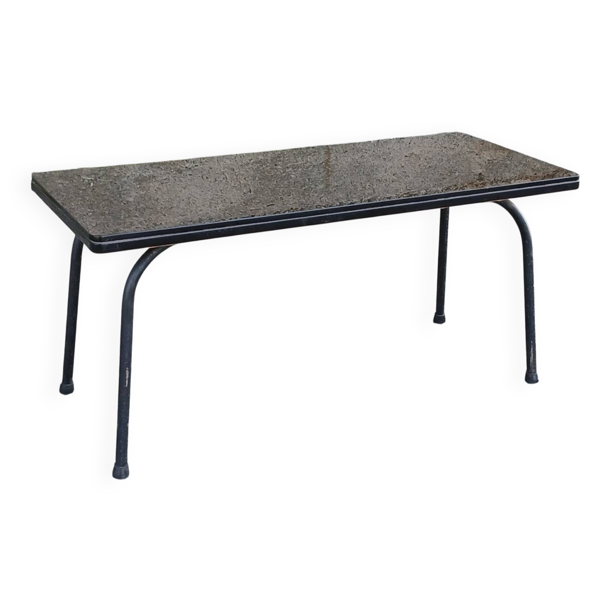 Table basse années 50 en opaline noire