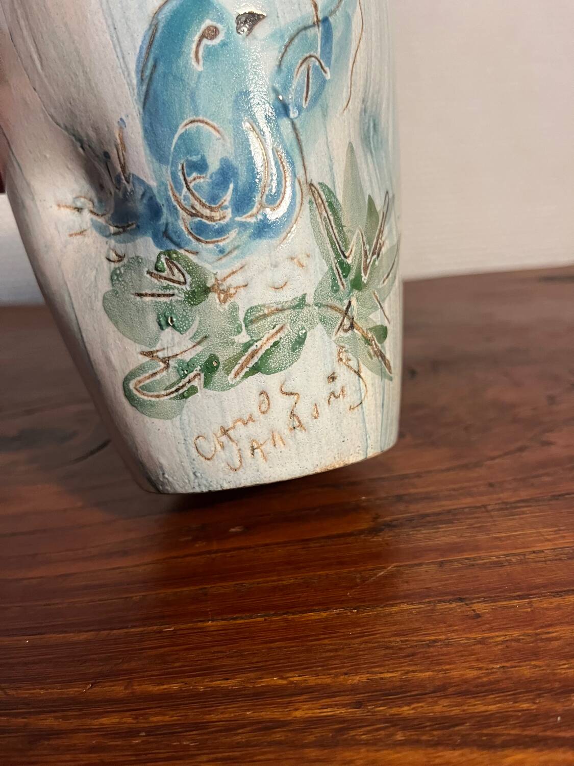 Ceramic vase honored Camos Vallauris