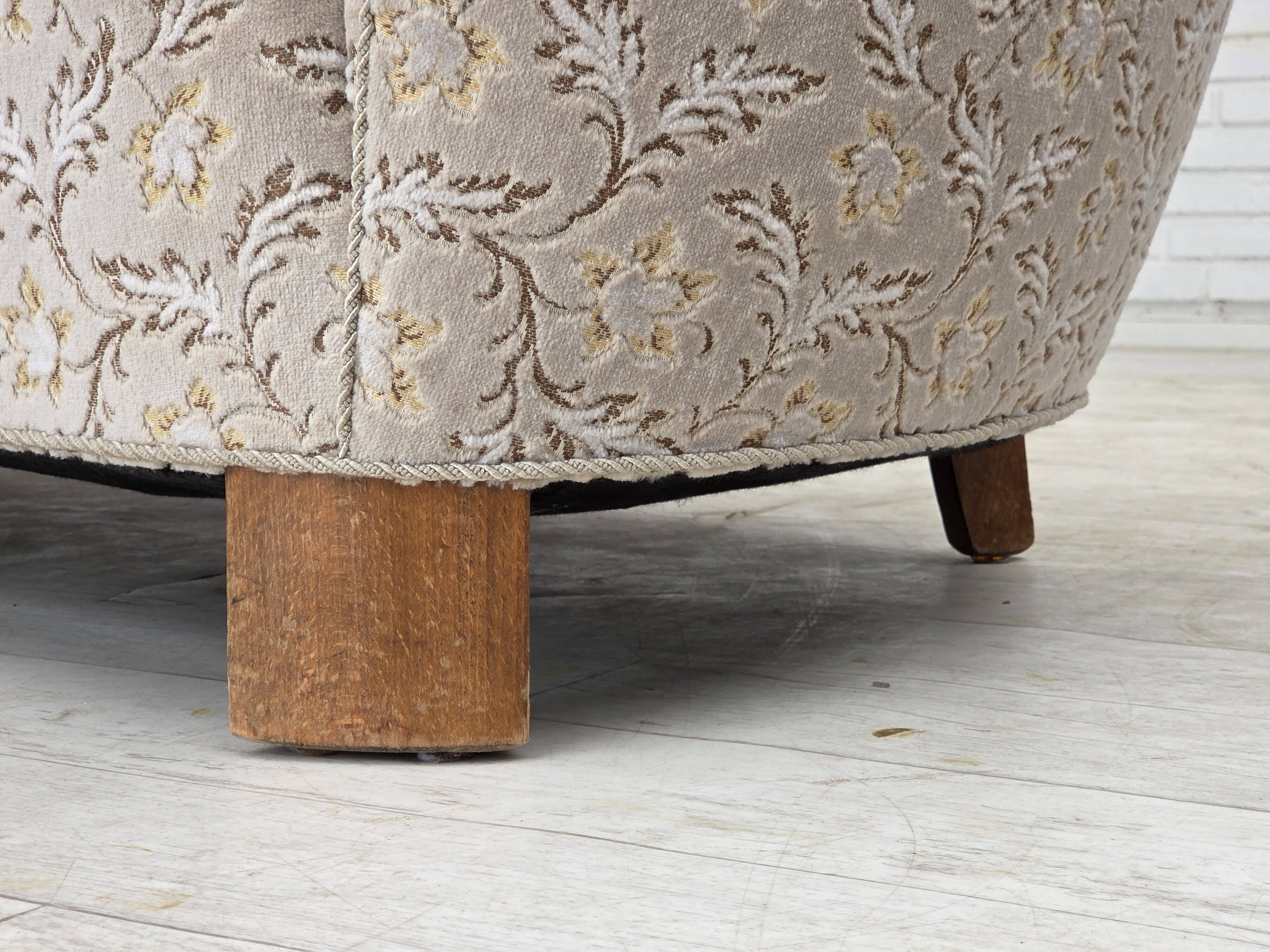 Canapé "Banane" danois 2 places des années 1970, velours d'origine.