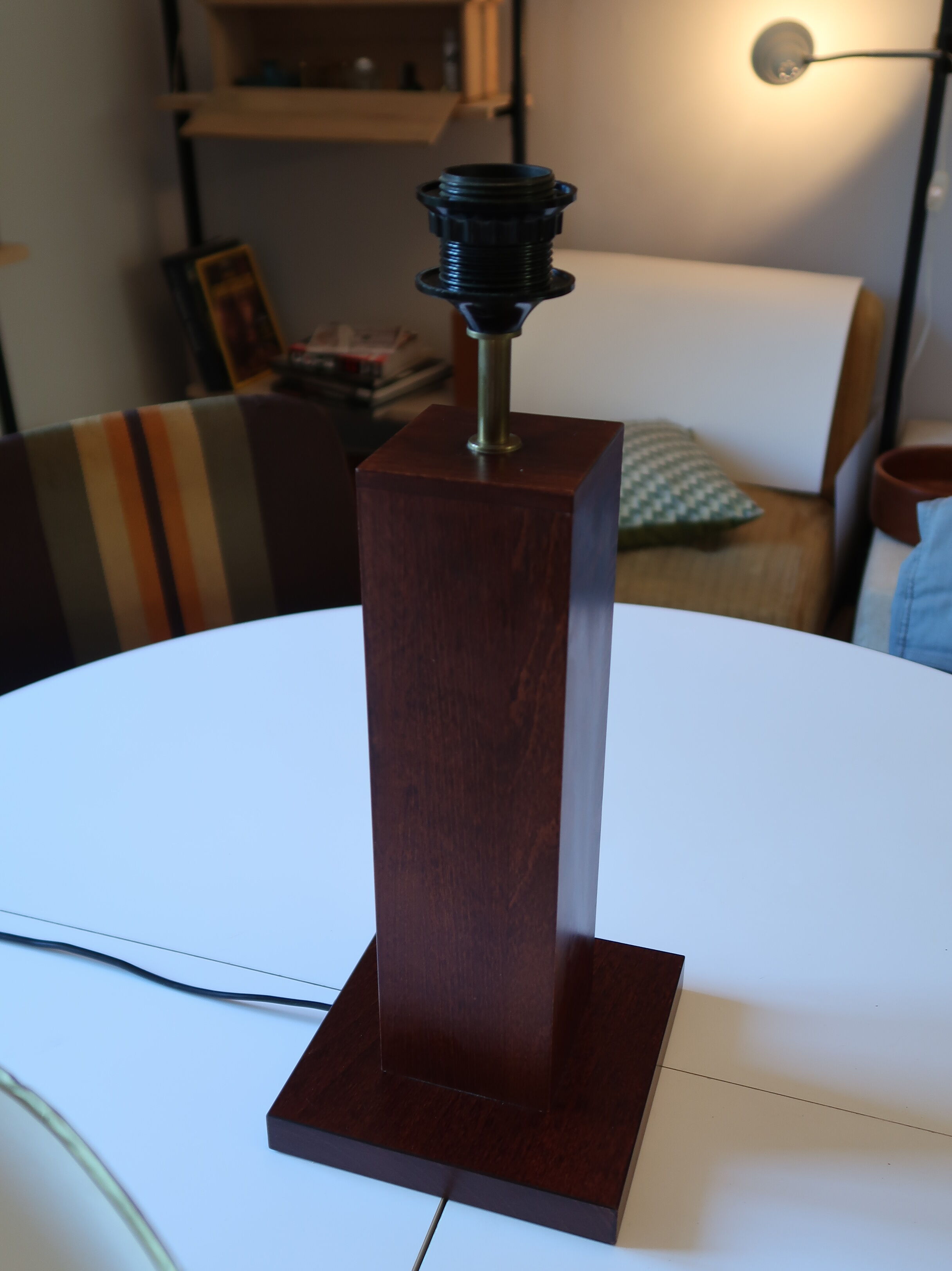 Mahogany midcentury table lamp