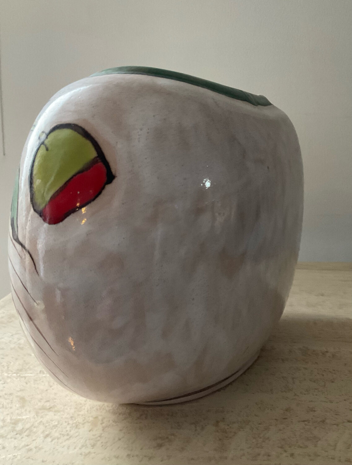 Vintage glazed ceramic vase signed