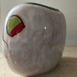 Vintage glazed ceramic vase signed