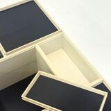 Modular white coffee table designed by Carlo Hauner for Forma