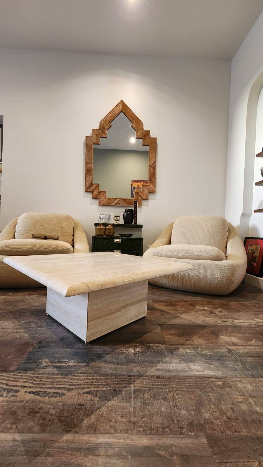 Travertine coffee table
