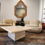 Travertine coffee table