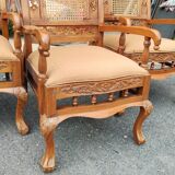 Series of 4 chairs in teak English colonies Ceylon circa 1960