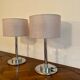 Paire de lampes  en métal chromé 1970