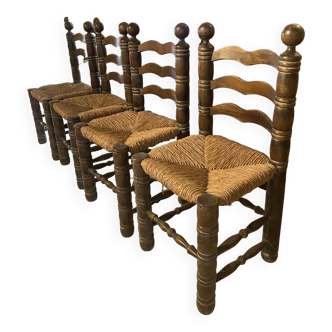 Lot de 4 chaises en bois