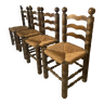 Lot de 4 chaises en bois