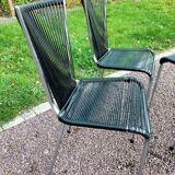Pair of vintage Scoubidou chairs and stools