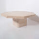 Vintage octagonal coffee table in travertine from the 1970s.