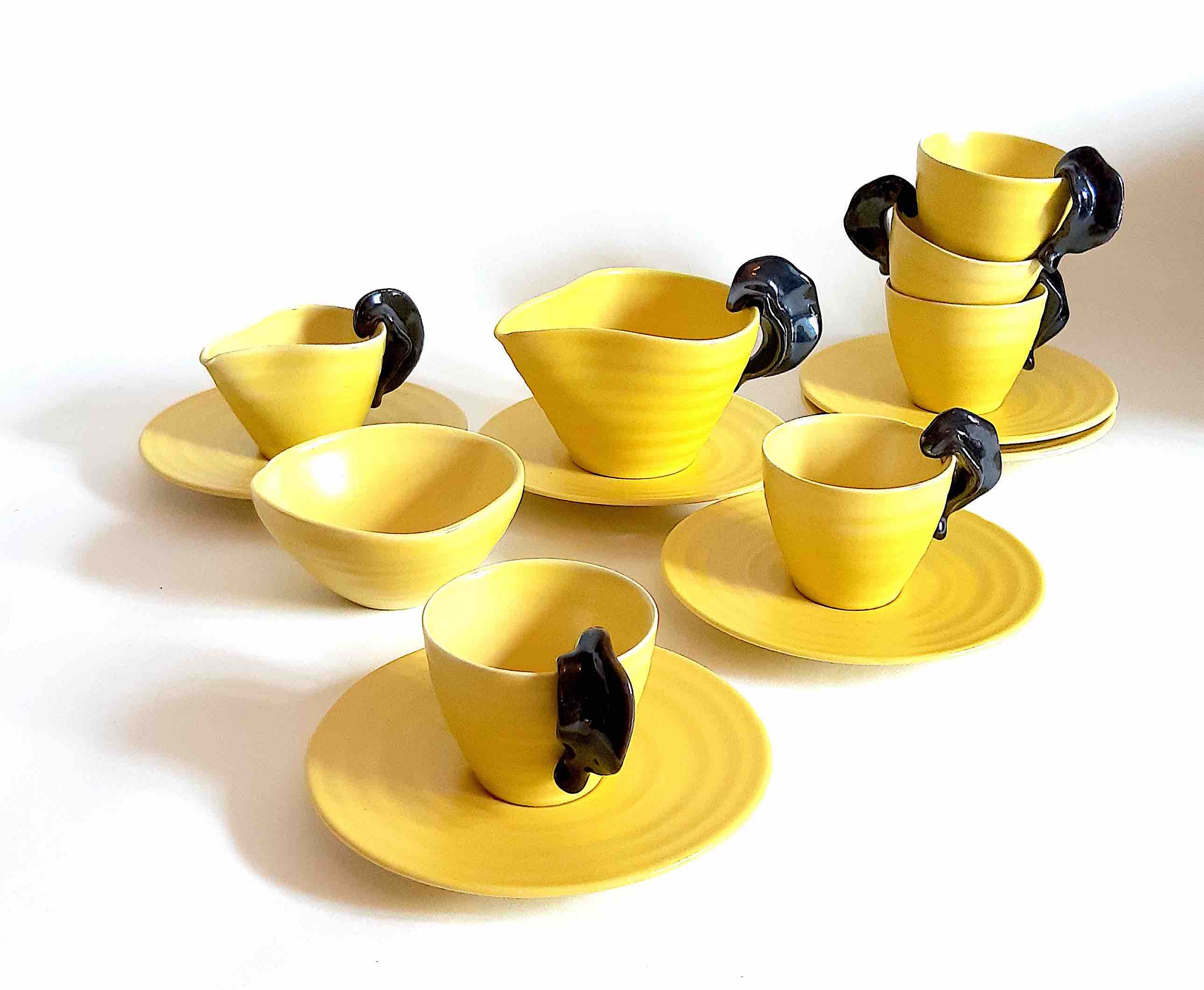 Tea set in vintage ceramic design 60s