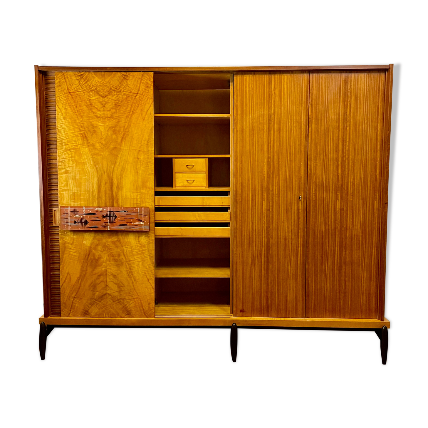 Mid century 4-door wardrobe