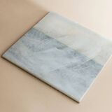 Vintage Marble Chess Set in Black and Cream Stone with Hand-Carved Pieces, Italian 1960s