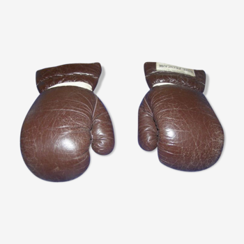 Ancienne paire de gants en cuir boxe française