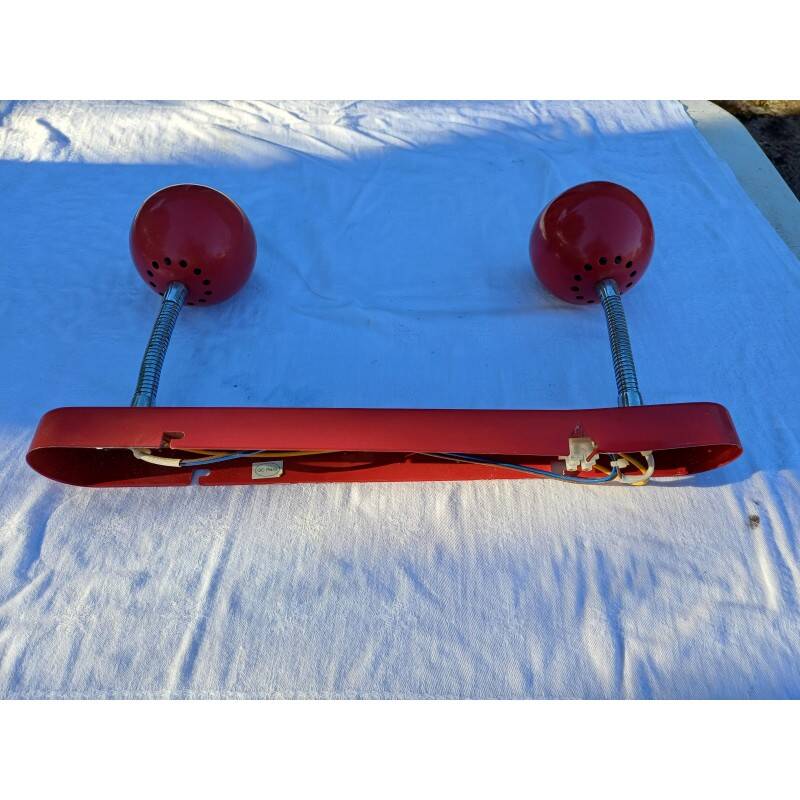Vintage red metal pendant light