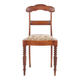 Chaise de salle à manger / chaise de hall – fin Empire – acajou – tapisserie florale