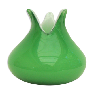 Blown opaline bulb vase