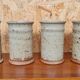 Set of four glasses in varnished stoneware