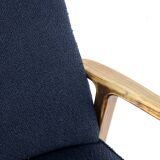 mid century vintage Fauteuil herenmodel 'Duivendrecht' donkerblauw | opnieuw bekleed