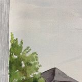 Aquarelle de montagne vintage