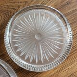 2 glass bottle bottom verlis frosted effect - bottle coaster 1930